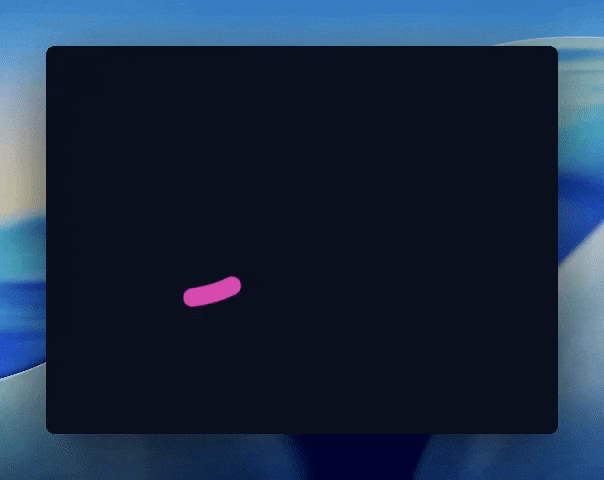 Animation of the Little Engine “le” logo being drawn in a pink-to-purple stroke